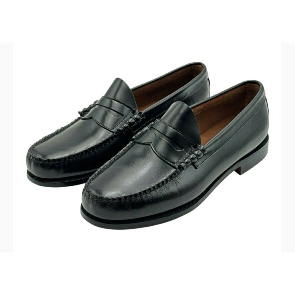 WEEJUNS GH Bass Penny Loafers Black Leather Shoes Men Size 10 1/2 D